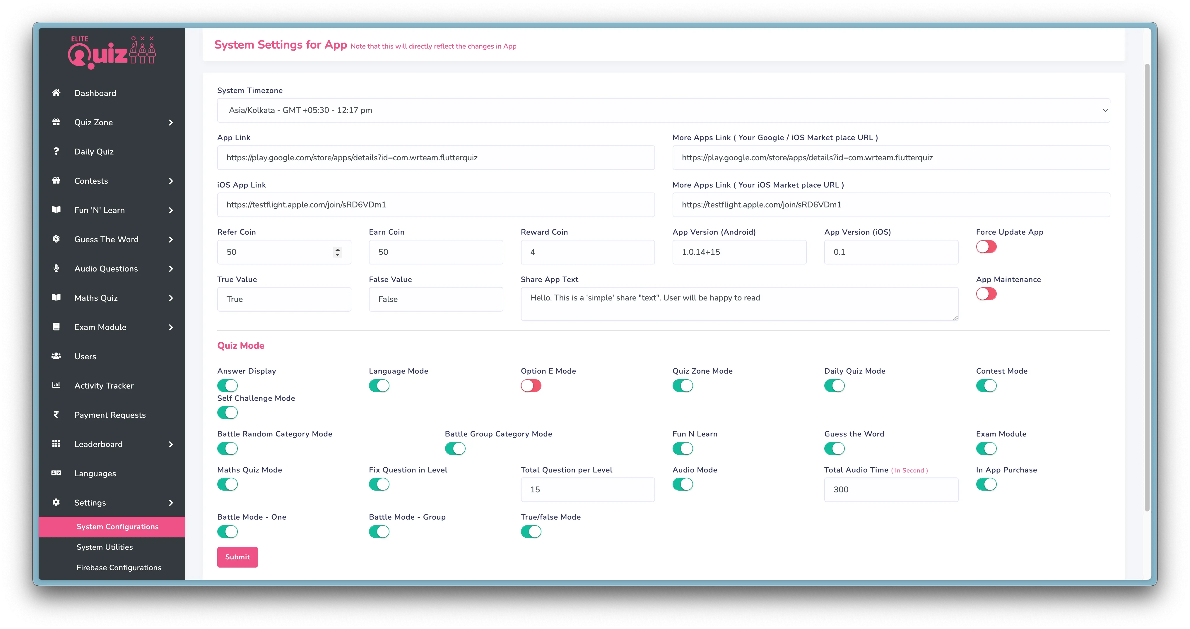 System Configurations